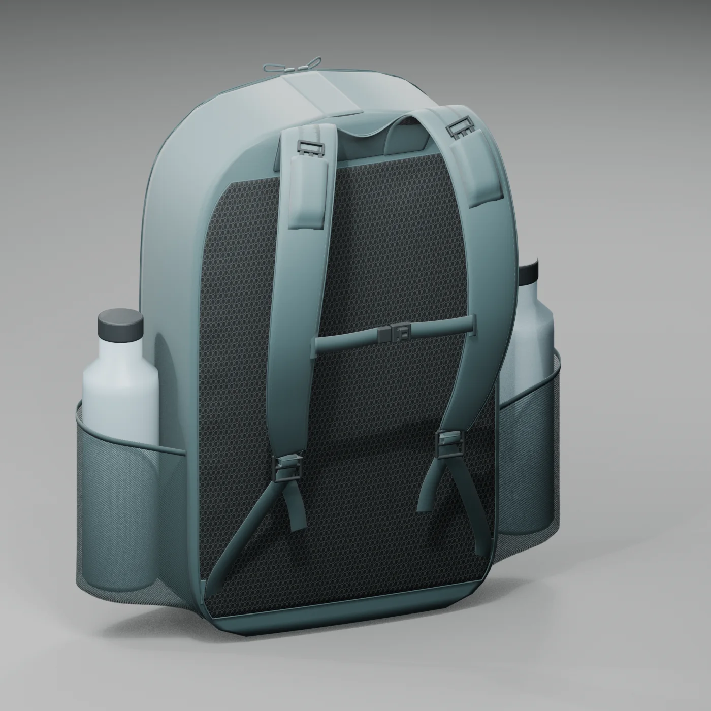 Estudio de mochila, arnés y respaldo de malla